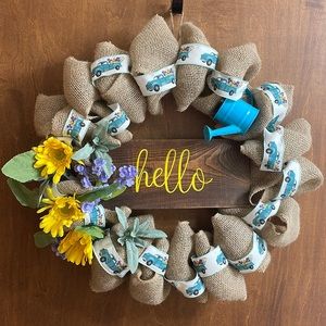 Handmade burlap spring wreath